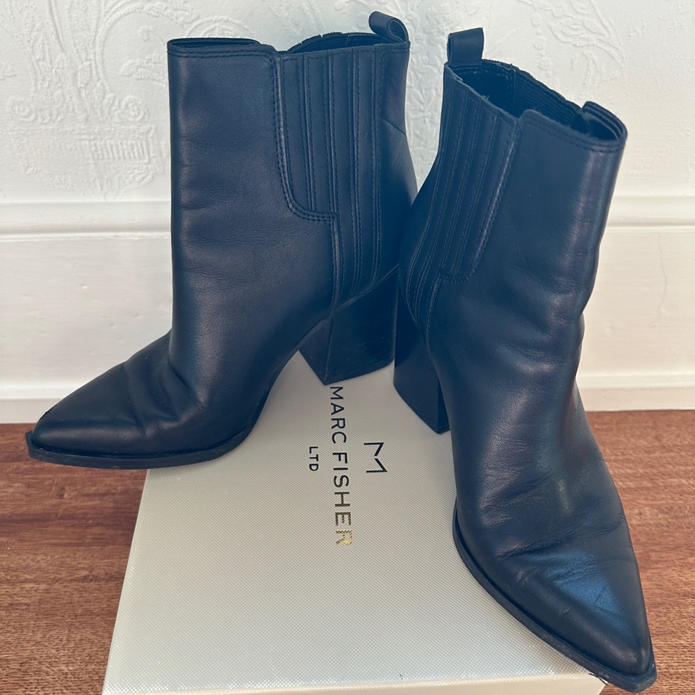 Marc Fisher Sleek Black Ankle Booties